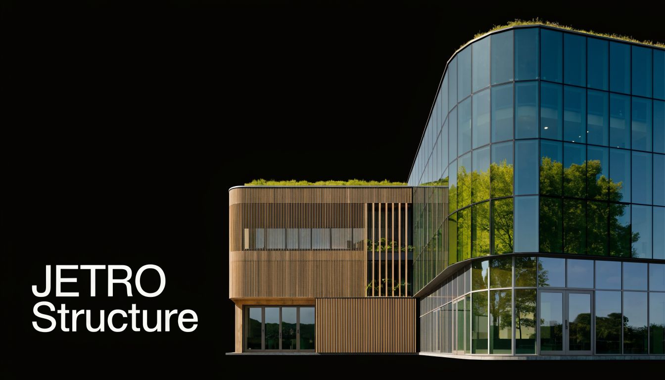 A modern architectural building featuring a combination of wooden slat siding and a curved glass facade.